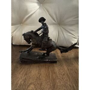 Vintage Frederic Remington THE COWBOY Bronze Sculpture Franklin Mint